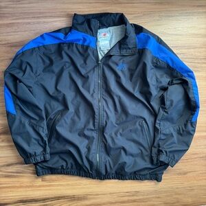 New Balance Men's XL Colorblock Windbreaker Jacket Full Zip Black Blue